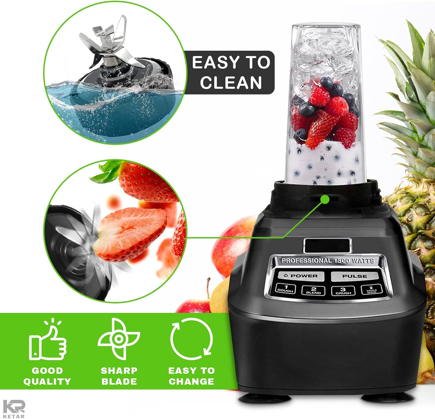 Ninja Blender Cups y Ninja Blade 6 Fin Blender Blender Batidora para Batidos Batidos – Tapa de una sola porción para BL770 BL780 BL660 BL740 BL810