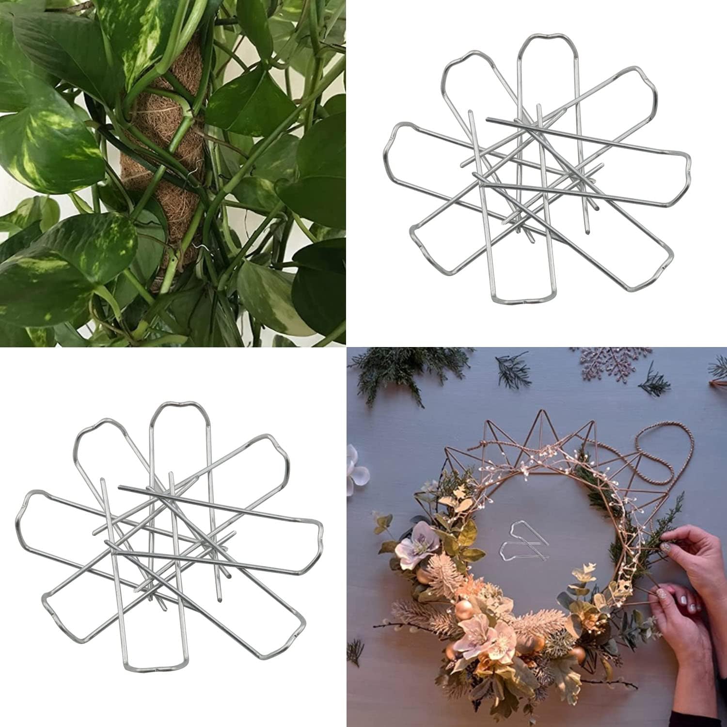 DGBRSM 100 pines en U florales para espuma de poliestireno, coronas de paja, arreglos de vacaciones, proyectos de manualidades (1.68 pulgadas)
