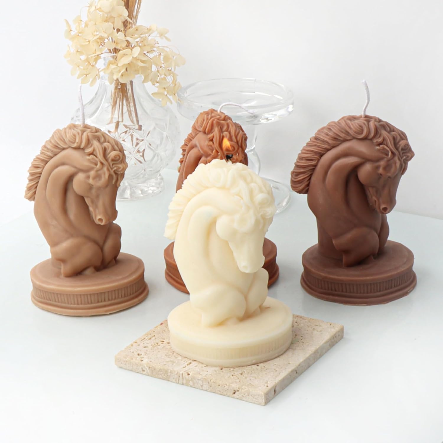 Molde de caballo, molde de cabeza de caballo, molde de animal, joyería de caballo, moldes de fundición de resina hechos a mano para hacer velas de