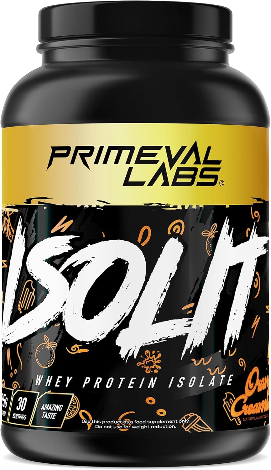 Primeval Labs ISOLIT – Proteína de suero en polvo, 100% aislado de suero de leche, 0.88 oz de proteína, BCAA, absorción rápida, fácil digestión