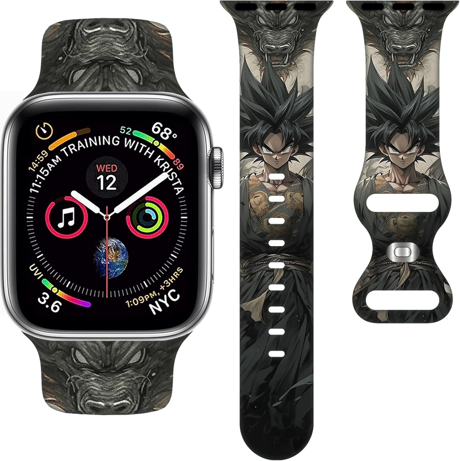 Correa de anime compatible con Apple Watch Band de 1.496 pulgadas1.575 pulgadas1.614 pulgadas1.654 pulgadas1.732 pulgadas1.772 pulgadas, bandas
