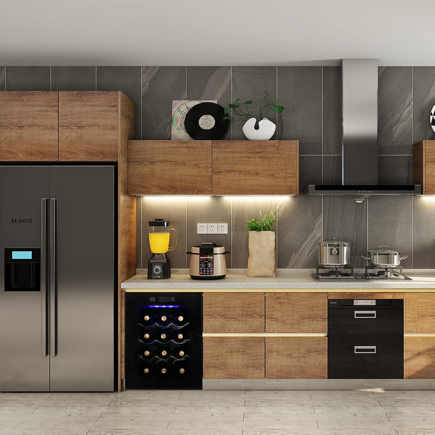 Refrigerador de vino de 12 botellas, mini refrigerador de vino compacto con control de temperatura digital, enfriador termoeléctrico de