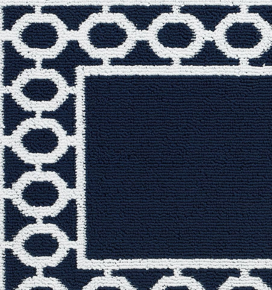 Creative Home Ideas Alfombra acolchada con borde de enrejado Christine – Decoración moderna del hogar, alfombra lavable – Alfombra decorativa para