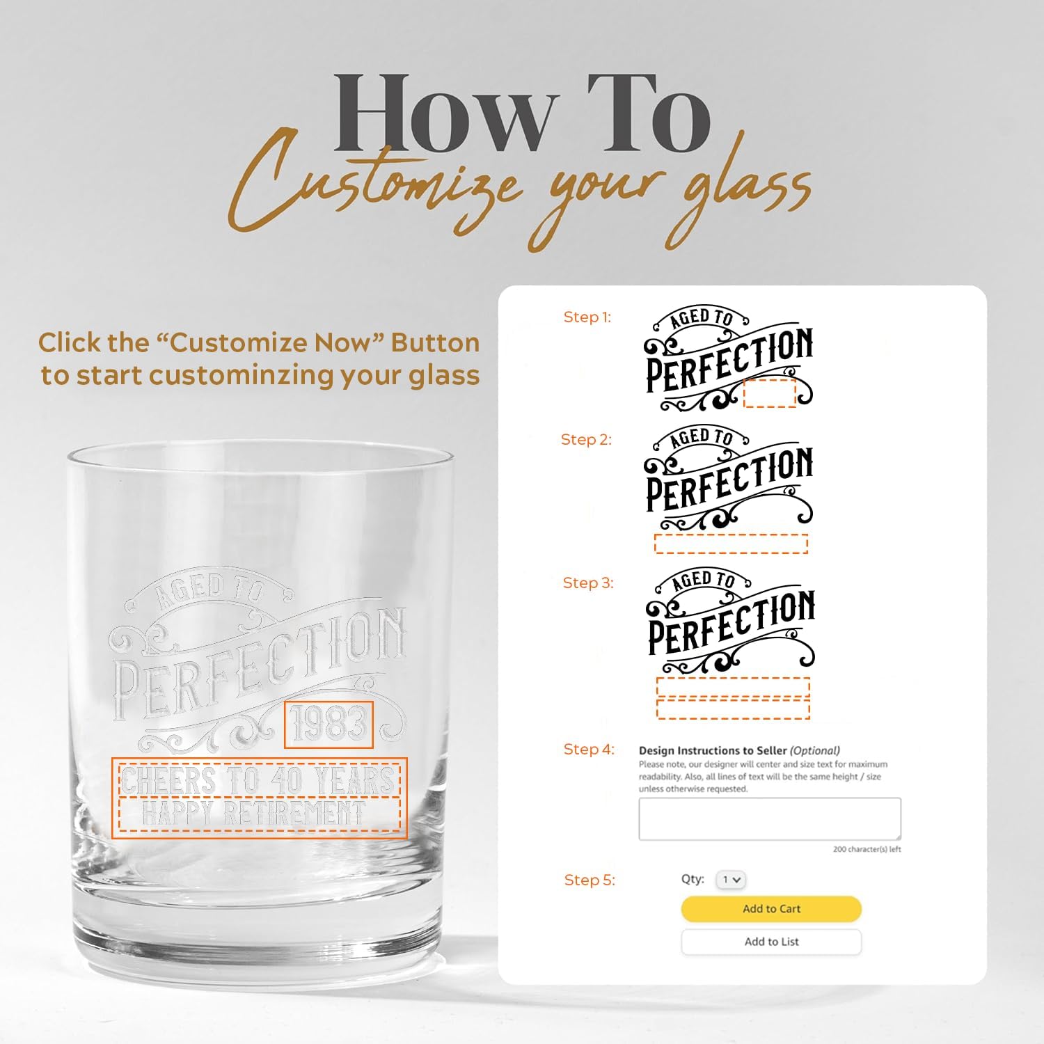 Vaso de whisky de cumpleaños personalizado, regalo de cumpleaños número 30, 40, 50, 60 para él, papá, chicos, regalo de bourbón personalizado,