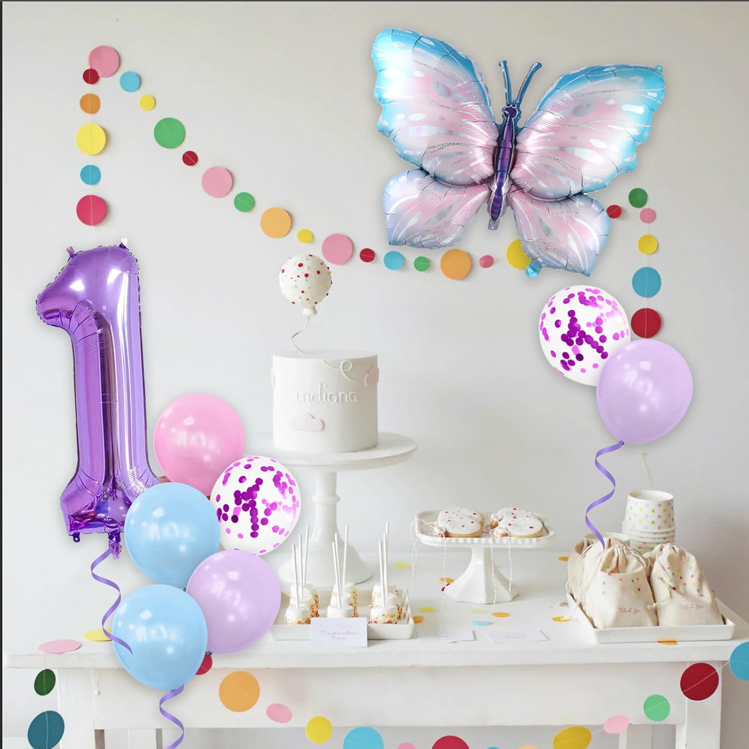 Decoraciones de cumpleaños de mariposa, 23 piezas de globos de mariposa moradas, decoraciones de mariposa para fiesta de cumpleaños, baby shower