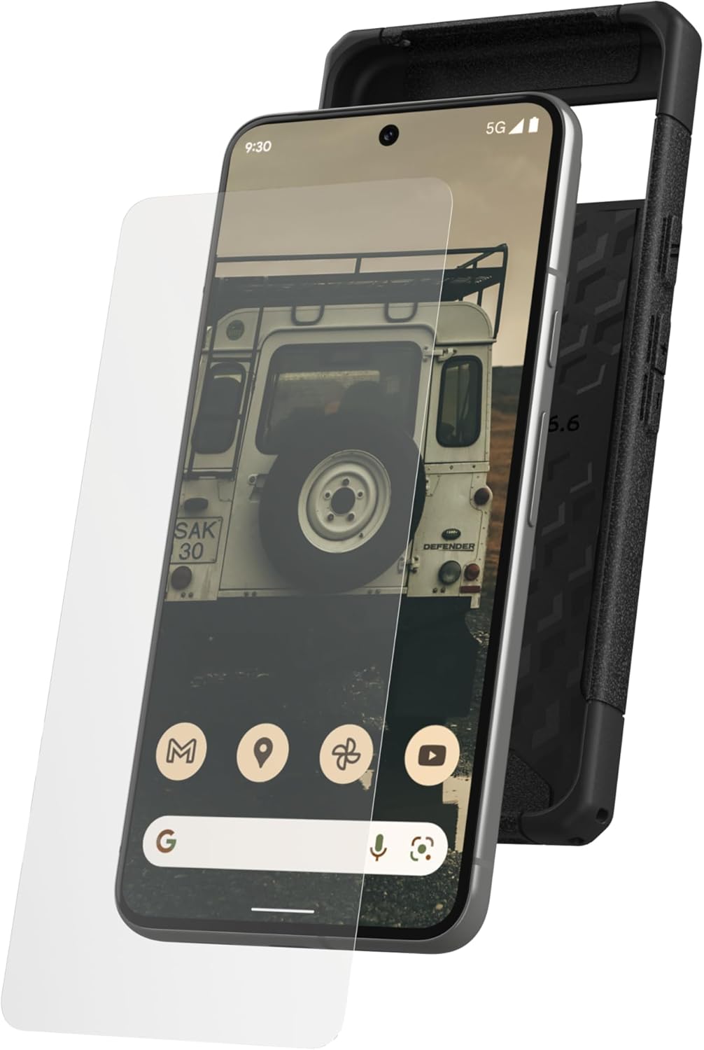 URBAN ARMOR GEAR UAG Hecho para Google Pixel 8 Glass Shield Plus Protector de pantalla transparentenegro, Premium Doble 9H reforzado vidrio templado