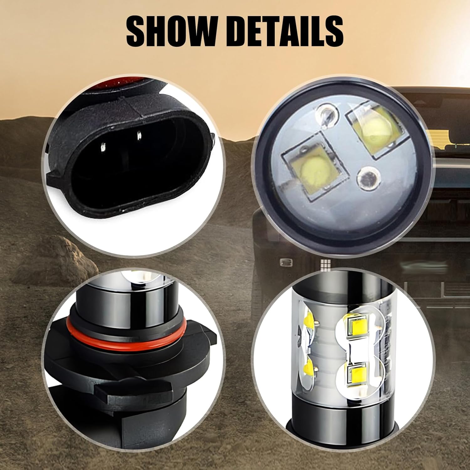 ZBGUN Pack-2 – Lámpara antiniebla LED de alta potencia 9005, chipset CREE de 360 grados sin ángulo muerto, carcasa de lámpara de aleación resistente