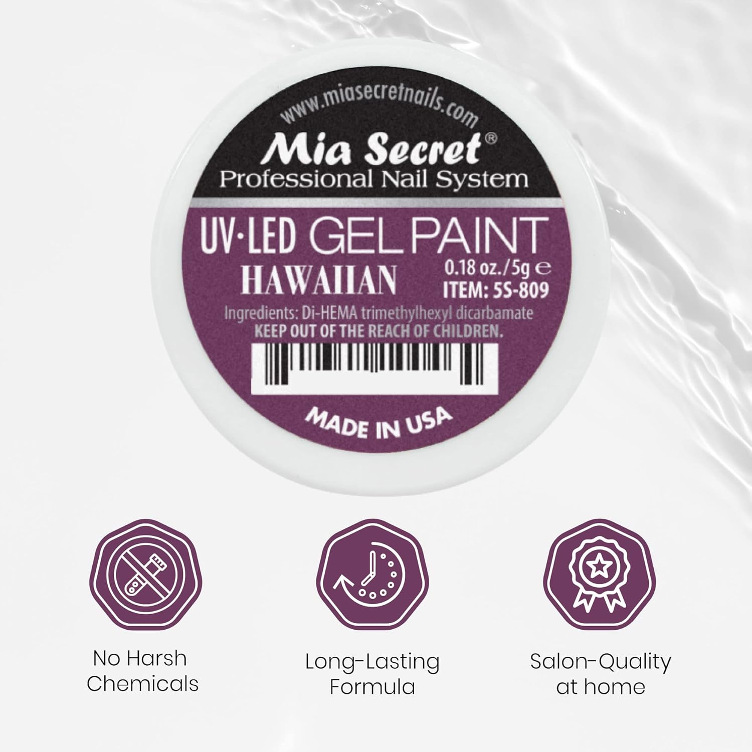 Mia Secret Sistema de uñas profesional UVLED Pintura en gel – 0.18 oz (Hawaiian)