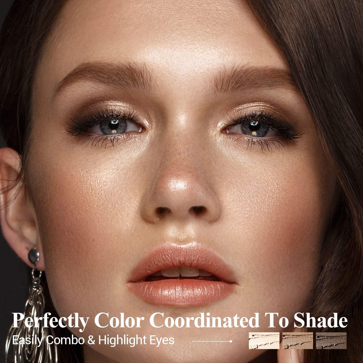 6 lápices de sombra de ojos neutros y marrones metálicos, color champán, brillante, crema, iluminador de ojos, maquillaje, profesional impermeable y