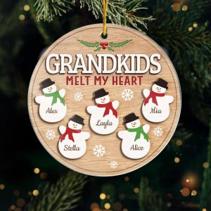Pawfect House Grandkids Melt My Heart Adornos de Navidad, regalos para abuelos, regalos de abuela, decoraciones de árbol de Navidad, adornos de Pawfect House Grandkids Melt My Heart Adornos de Navidad, regalos para abuelos, regalos de abuela, decoraciones de árbol de Navidad, adornos de