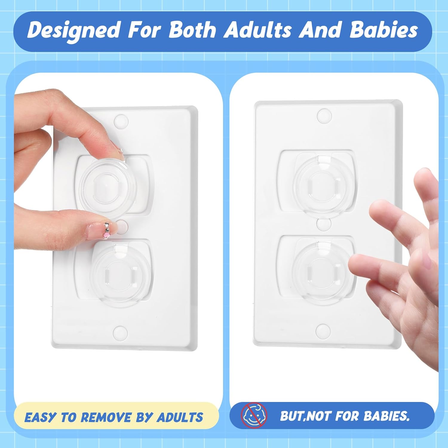 200 fundas transparentes para enchufes a granel a prueba de bebés para enchufes eléctricos, enchufe fácil de instalar, resistente y seguro, kit a