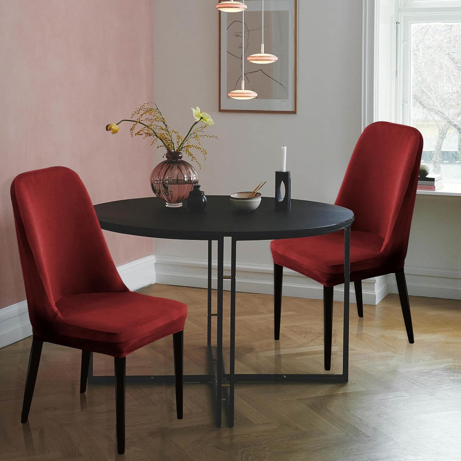 Fundas 100% impermeables para sillas de comedor, paquete de 2 unidades, fundas elásticas de elastano para sillas de comedor, fundas protectoras para