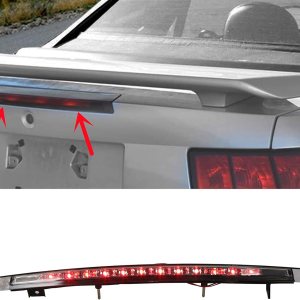 HECASA Tercera luz de freno LED 3 compatible con Ford Mustang 1999-2004 Centro de techo trasero de montaje alto, lámpara trasera con lente ahumada HECASA Tercera luz de freno LED 3 compatible con Ford Mustang 1999-2004 Centro de techo trasero de montaje alto, lámpara trasera con lente ahumada