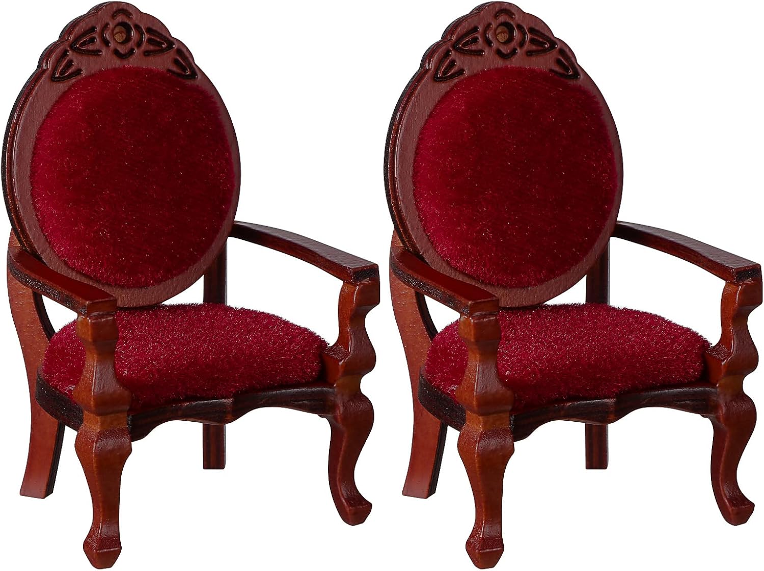 Silla de casa de muñecas en miniatura 112, muebles victorianos en miniatura, silla de casa de muñecas, silla de madera tallada para sofá individual,