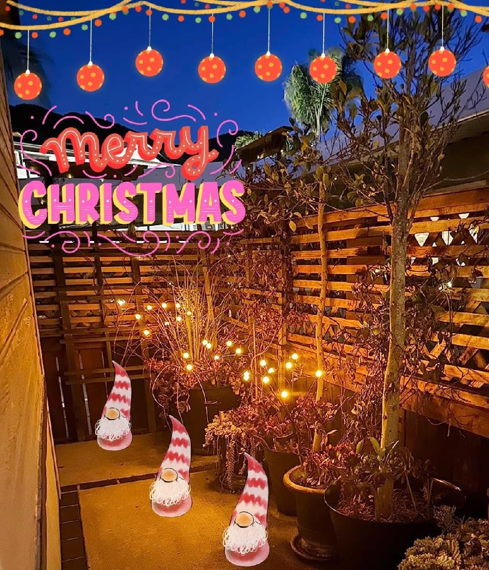 SIOTMERA 8 luces solares para exteriores, impermeables, IPX5, luces solares de jardín, luciérnagas, luces solares para exteriores, luces de Navidad,