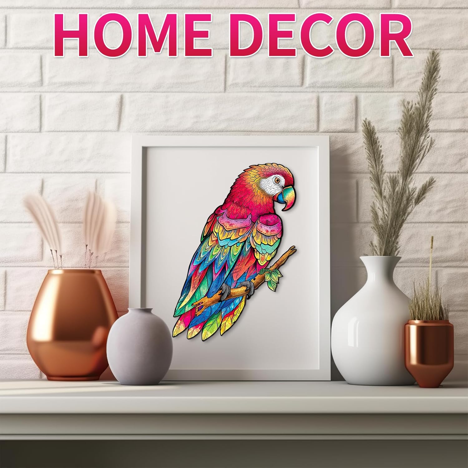 KAAYEE Rompecabezas de madera para adultos, loros encantadores, rompecabezas de animales con forma única, rompecabezas de madera para adultos, ideas