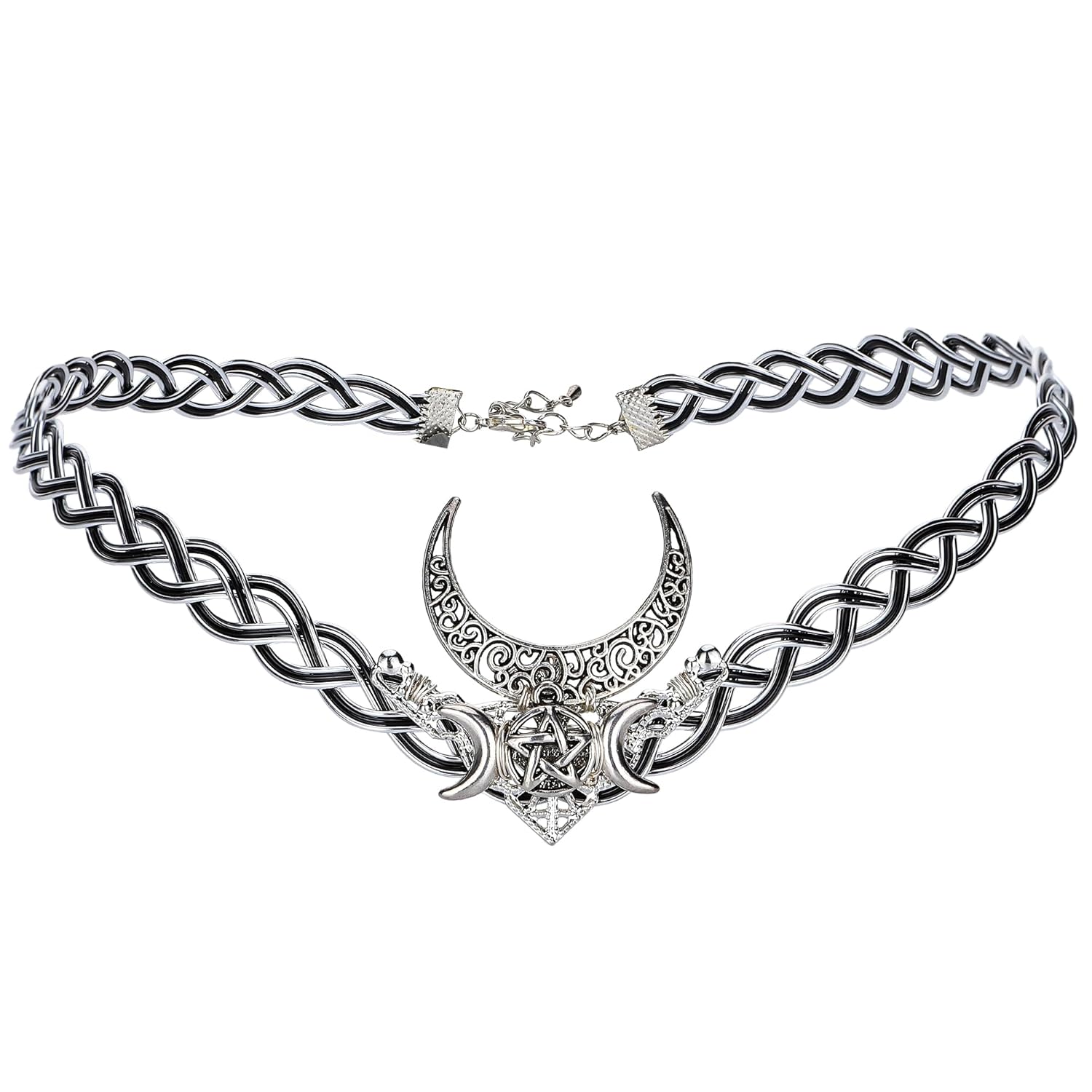 Viking Moon Fairy Circlet – Handmade Braid Fairy Crown for Men Women Halloween Renaissance Medieval Retro Festival Celtic Cosplay Party Costume