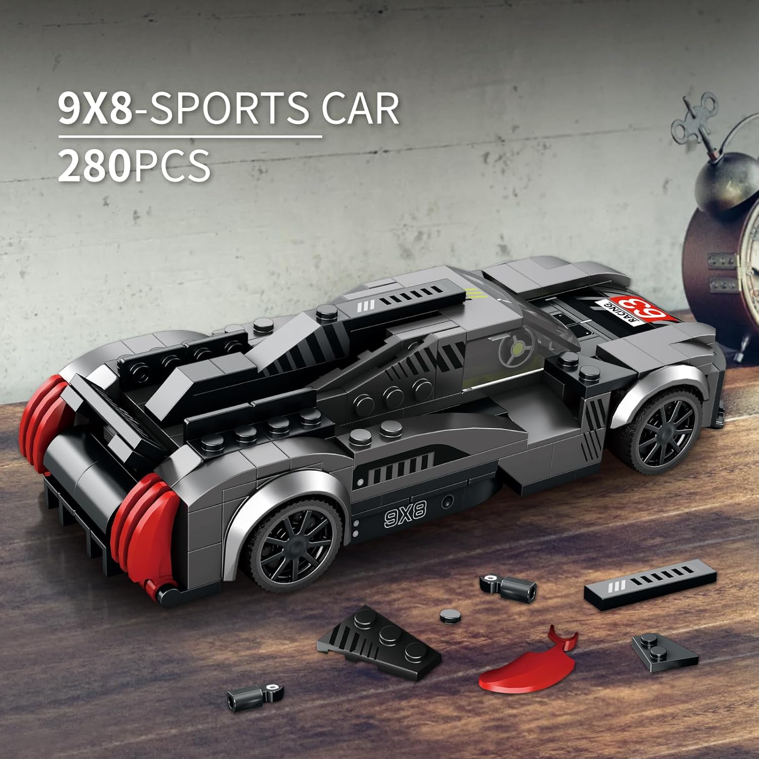 ZYLEGEN Juguete de construcción de autos de carreras para niños y adolescentes, para dar o coleccionar, auto deportivo coleccionable, kit de