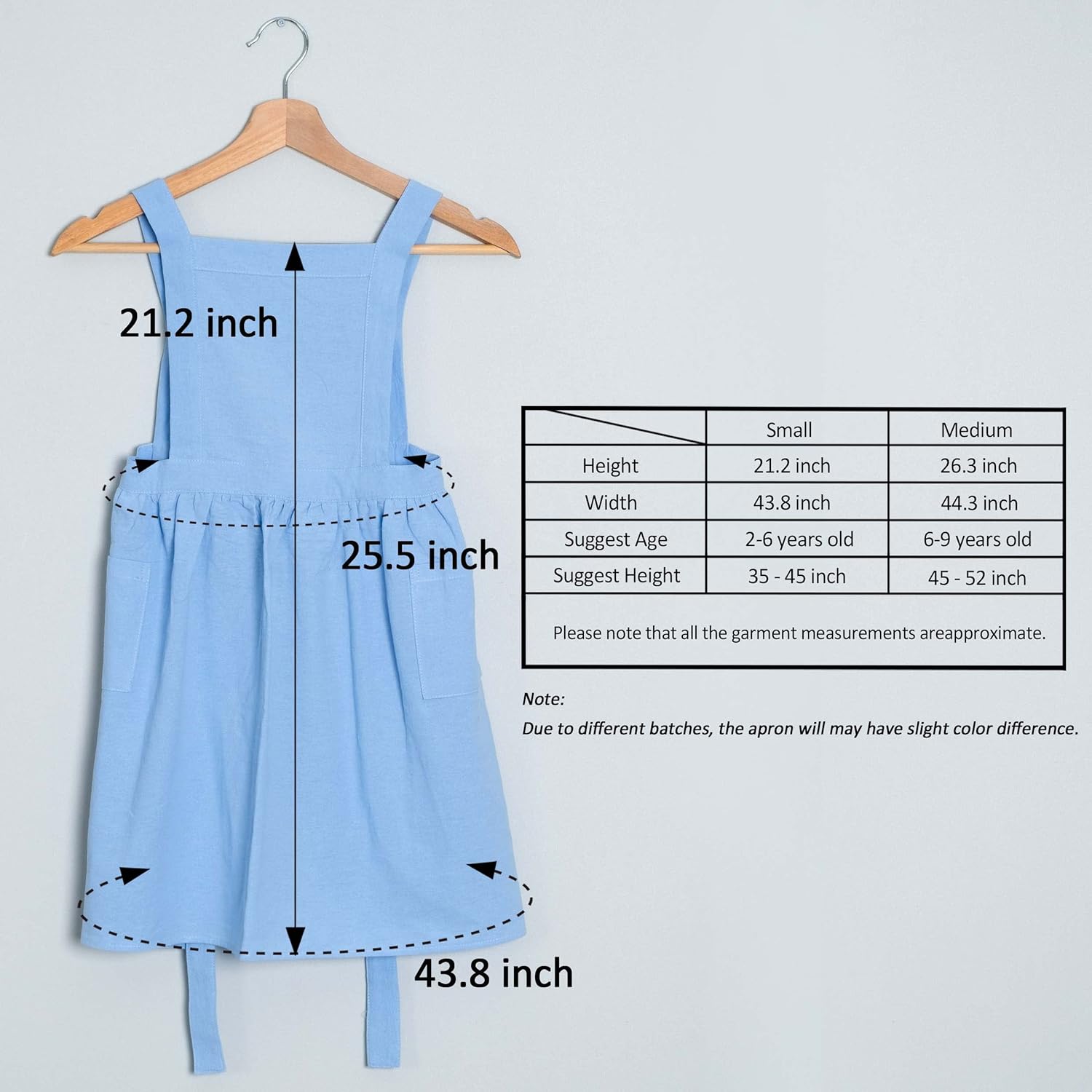 MT WORLD Delantal de lino personalizado para niñas, delantal duradero para niños, regalo para cocinar, hornear, manualidades, jardinería