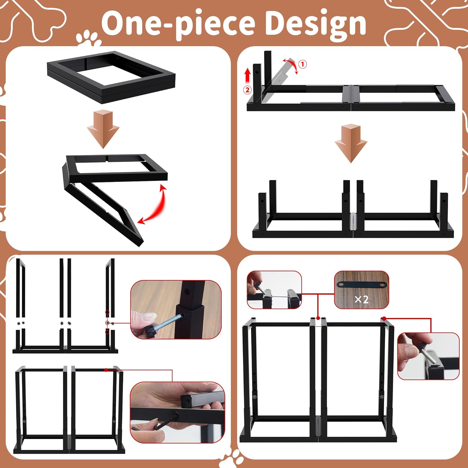 Cuenco elevado para perros, altura ajustable, soporte de metal resistente, diseño espacioso y profundo, adecuado para perros grandes