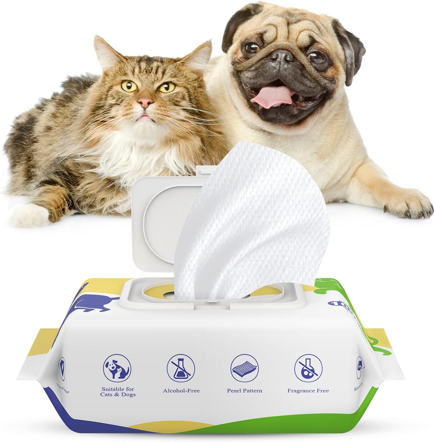 Pawaboo Toallitas para perros para patas y traseros, toallitas hipoalergénicas sin perfume para perros y gatos, toallitas suaves y gruesas para