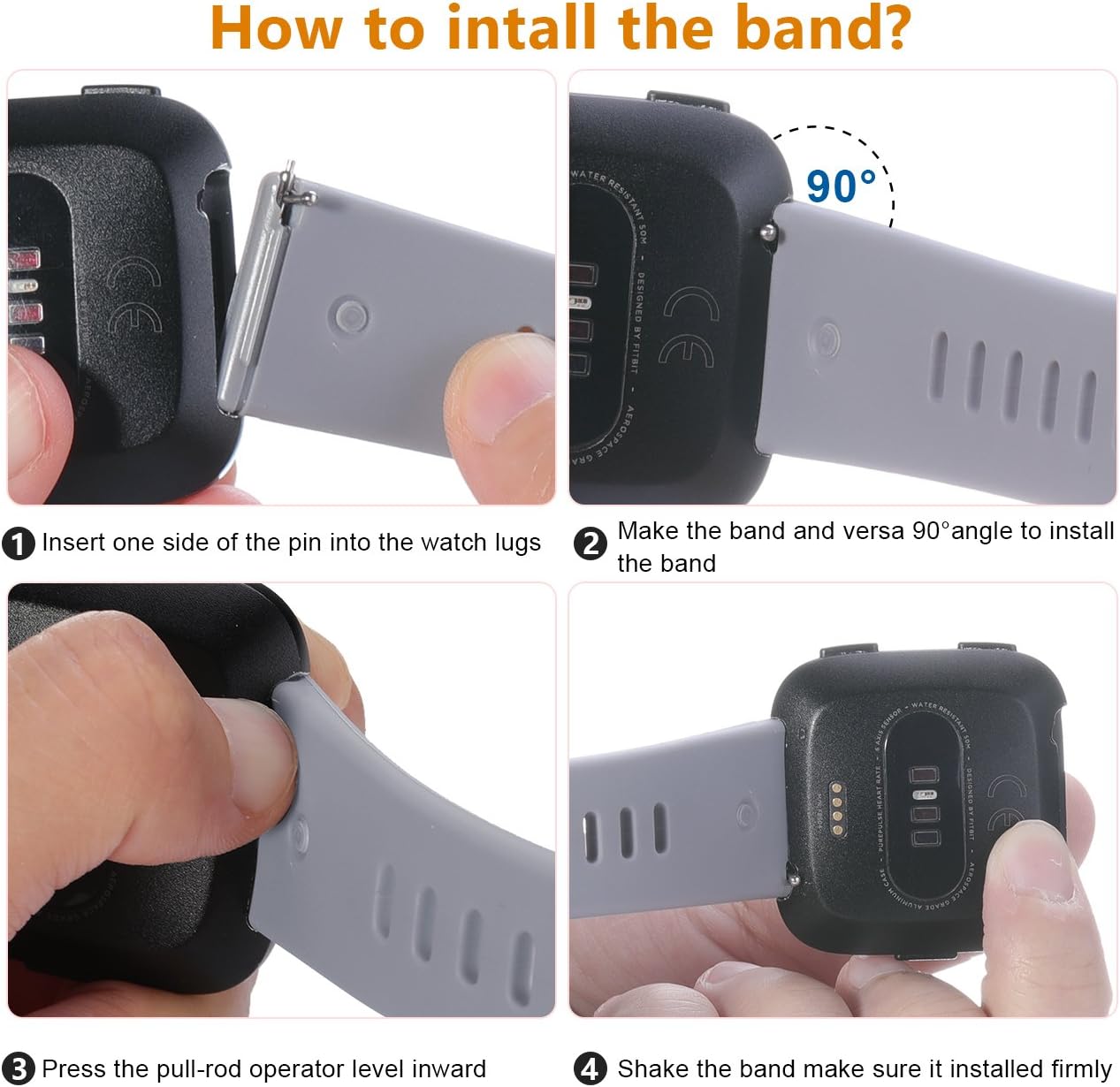Wepro – Correas para reloj inteligente, compatibles con Fitbit Versa, Versa 2 y Versa Lite SE, para mujeres y hombres, pequeños y grandes