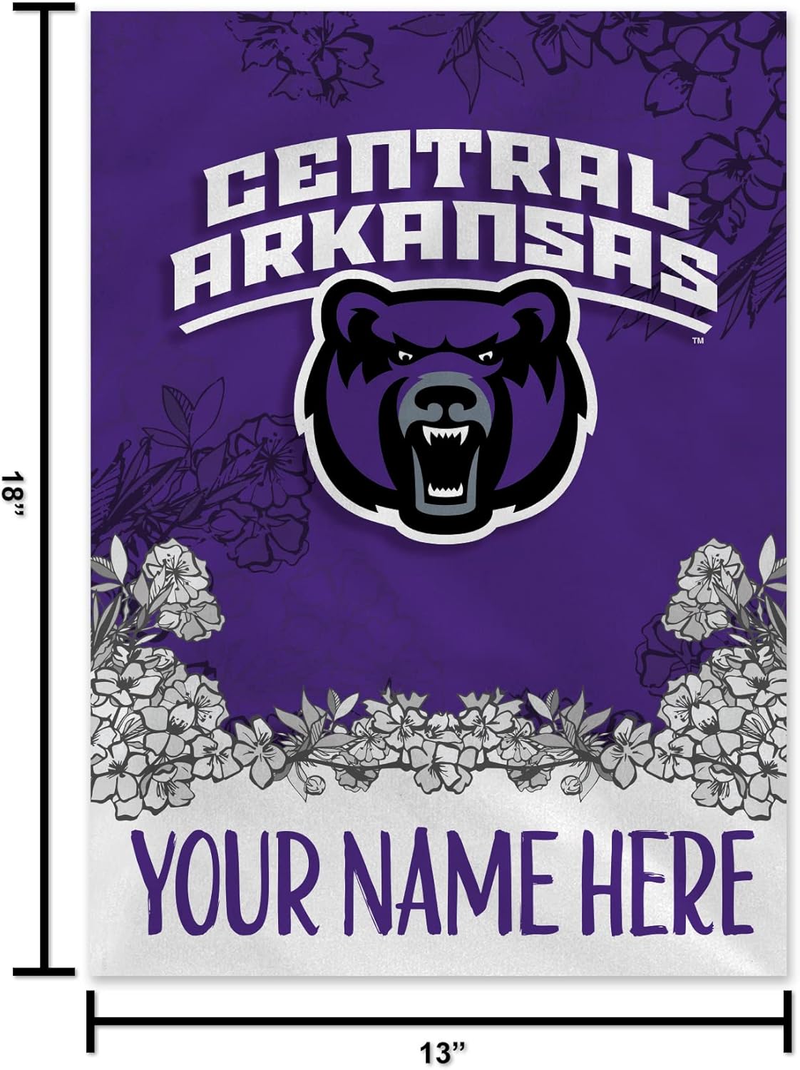 Rico Industries NCAA Central Arkansas Bears – Bandera de jardín personalizada