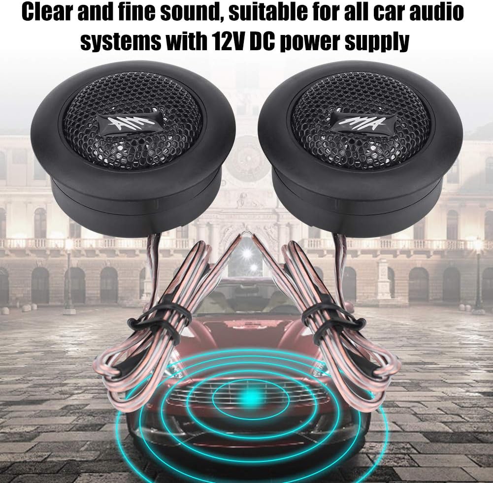 KIMISS Altavoces coaxiales para coche, 1 par de 12 V 120 W coche mini súper potencia fuerte domo altavoz de audio tweeter bocina