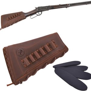 Soporte de cartucho de carcasa para rifle de cuero, almohadilla a tope de pistola para 30-30 .357 .22LR 410GA 45-70 44mag Soporte de cartucho de carcasa para rifle de cuero, almohadilla a tope de pistola para 30-30 .357 .22LR 410GA 45-70 44mag