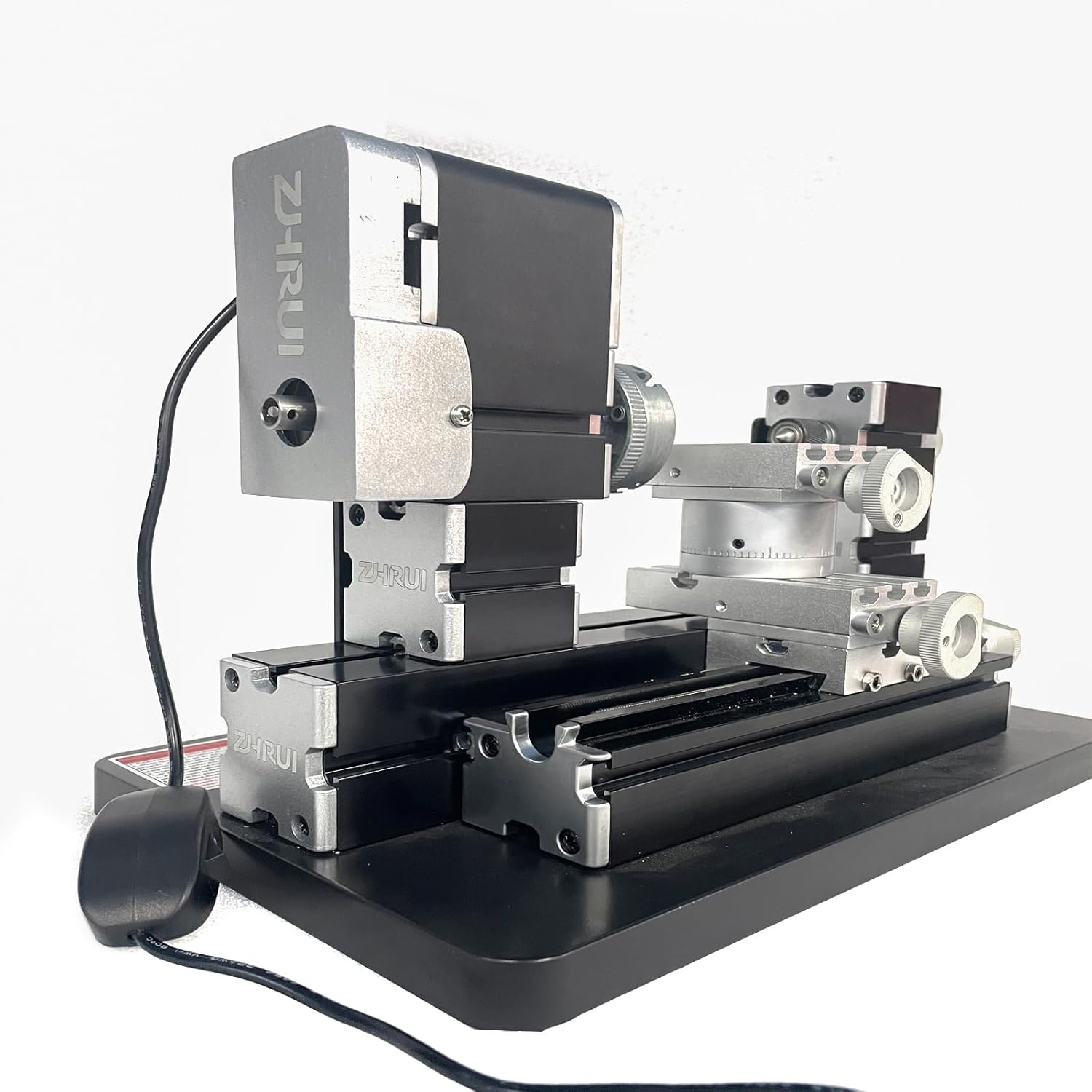 Alta potencia 60 W potente mini metal DIY 4 ejes Torno giratorio Tornos Máquinas herramientas con base 12000 rpm para madera metales blandos