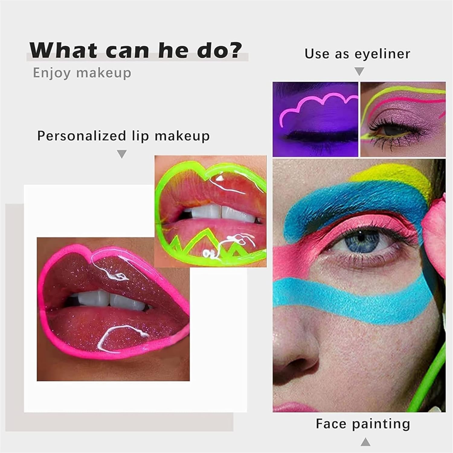 MAEPEOR Juego de delineador líquido mate de 12 colores, con brillo UV, delineador de ojos neón, impermeable, a prueba de manchas, de larga duración,