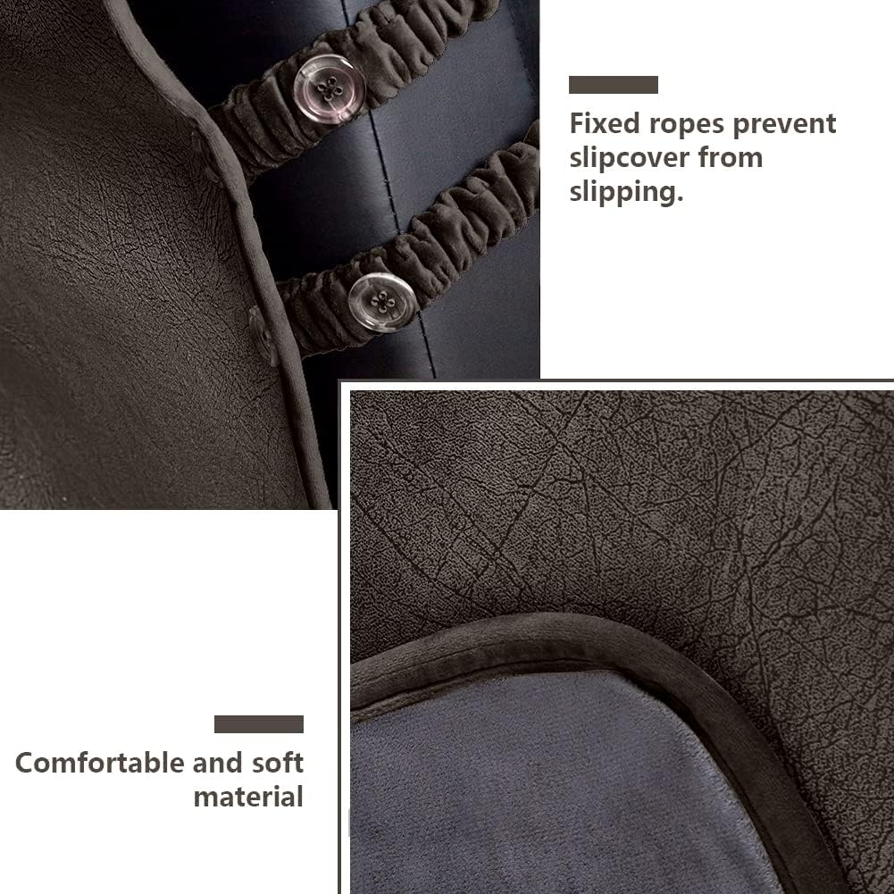 STONECREST – Funda para silla reclinable, funda de piel sintética resistente al agua, se mantiene en su lugar (chocolate, cojín en T de 28 pulgadas
