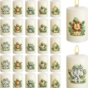 25 velas para baby shower, recuerdos de animales de safari en la selva, velas de animales de safari en la selva para niñas y niños, regalos de ducha 25 velas para baby shower, recuerdos de animales de safari en la selva, velas de animales de safari en la selva para niñas y niños, regalos de ducha