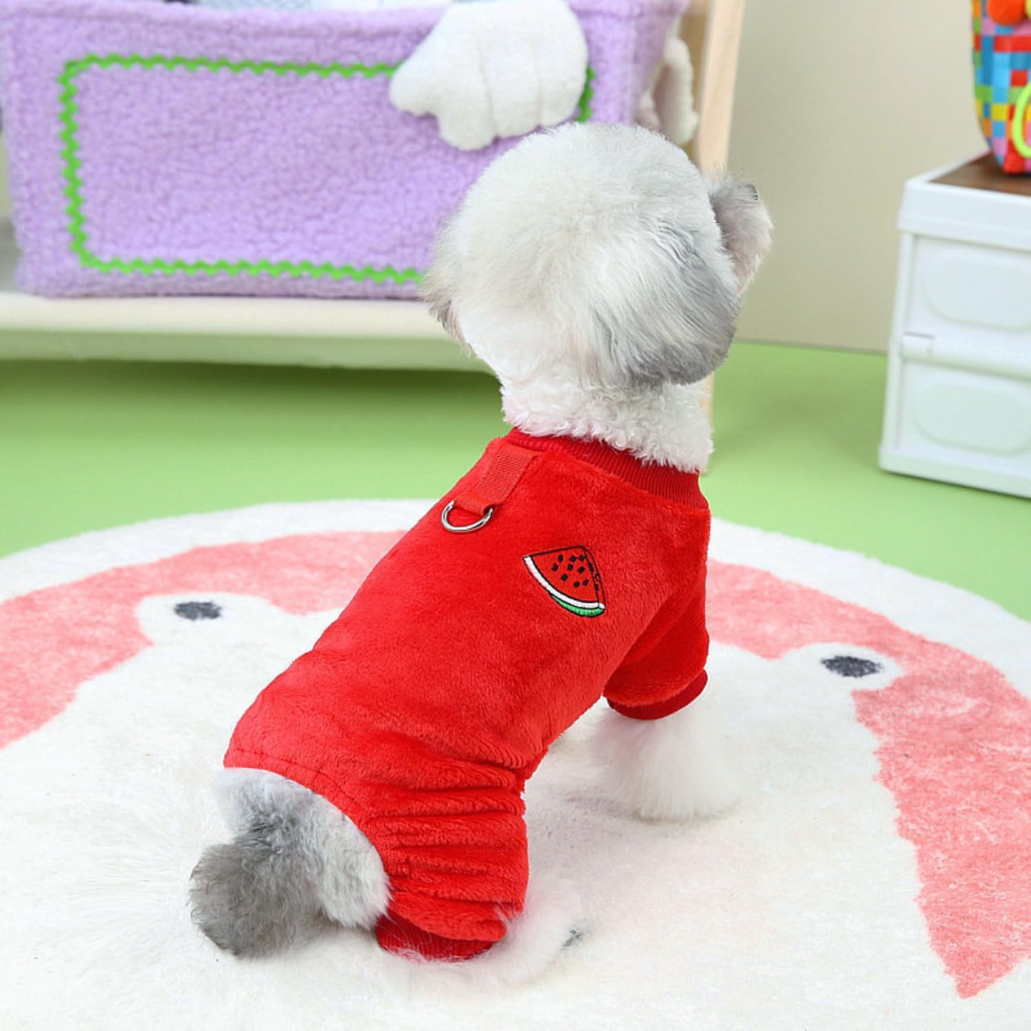 Suéter para perro, overol de invierno de forro polar para cachorros, ropa para perros pequeños, hembras y niños, pijama cálida para perros pequeños,