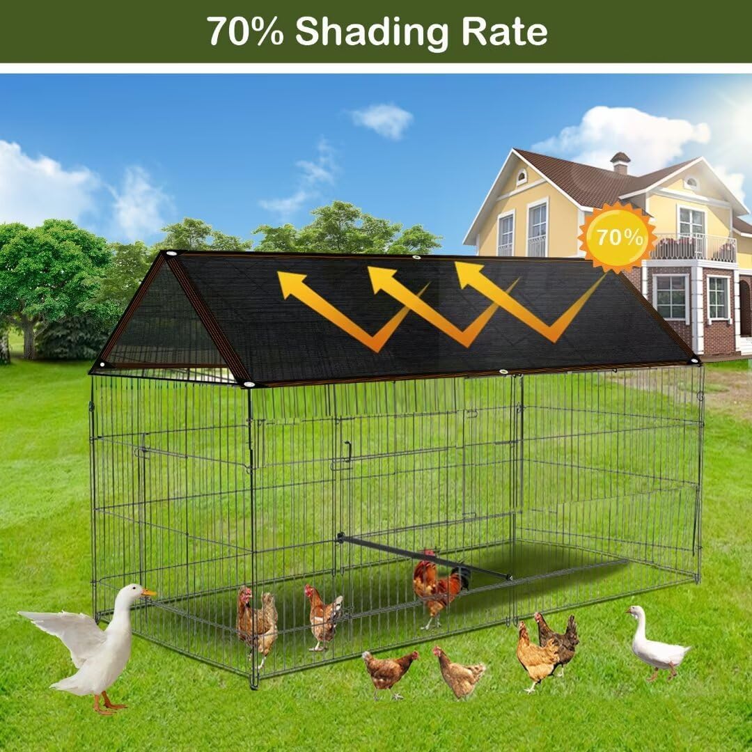 Shade-Cloth-Cloth-70% para plantas de invernadero de jardín, 10 x 12 pies, lona de malla negra con ojales, toldo para pérgola al aire libre, patio,
