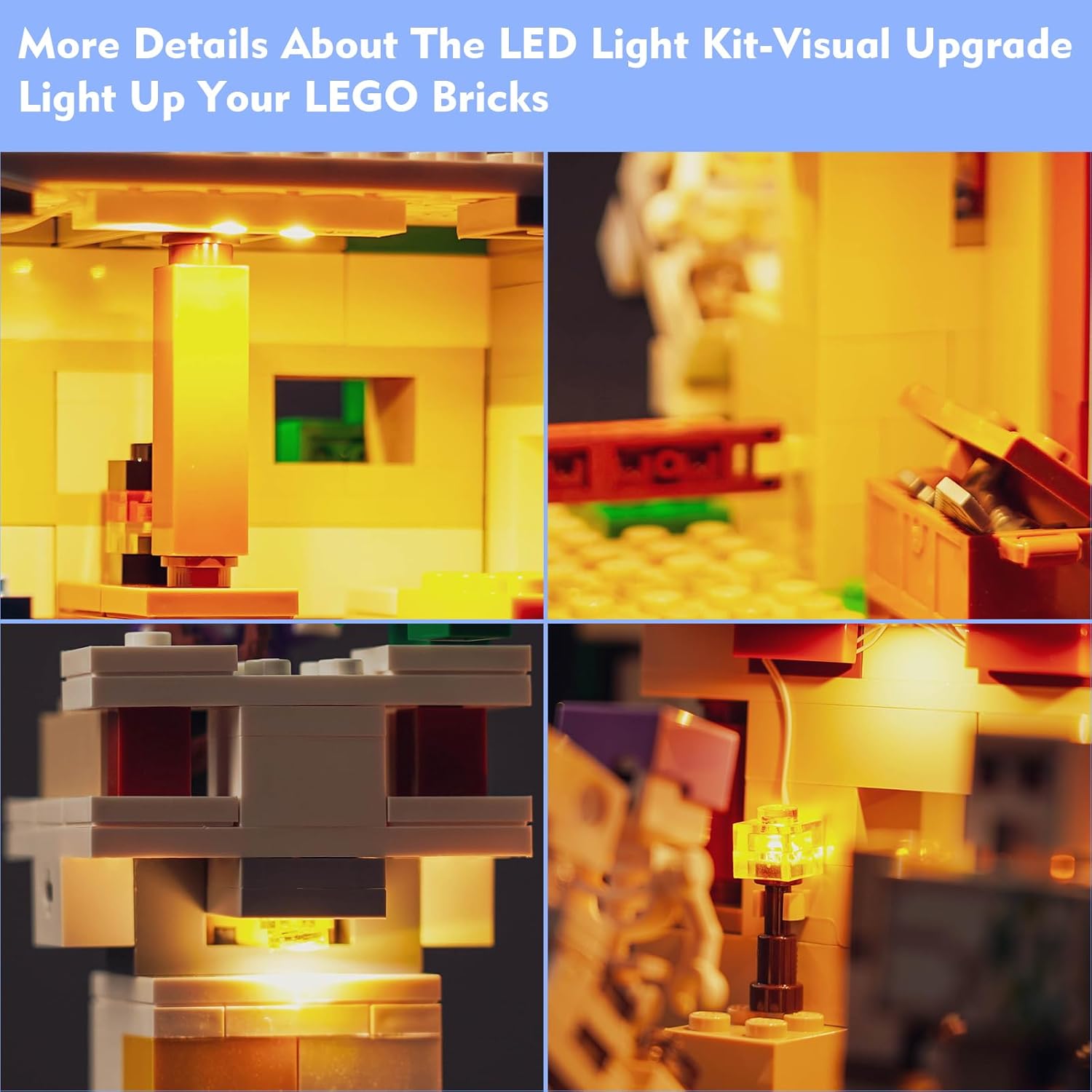 Kit de luces LED para Lego The Iron Golem Fortress 21250, 2023, juego de iluminación creativa, accesorios compatibles con Lego 21250 (solo luces,