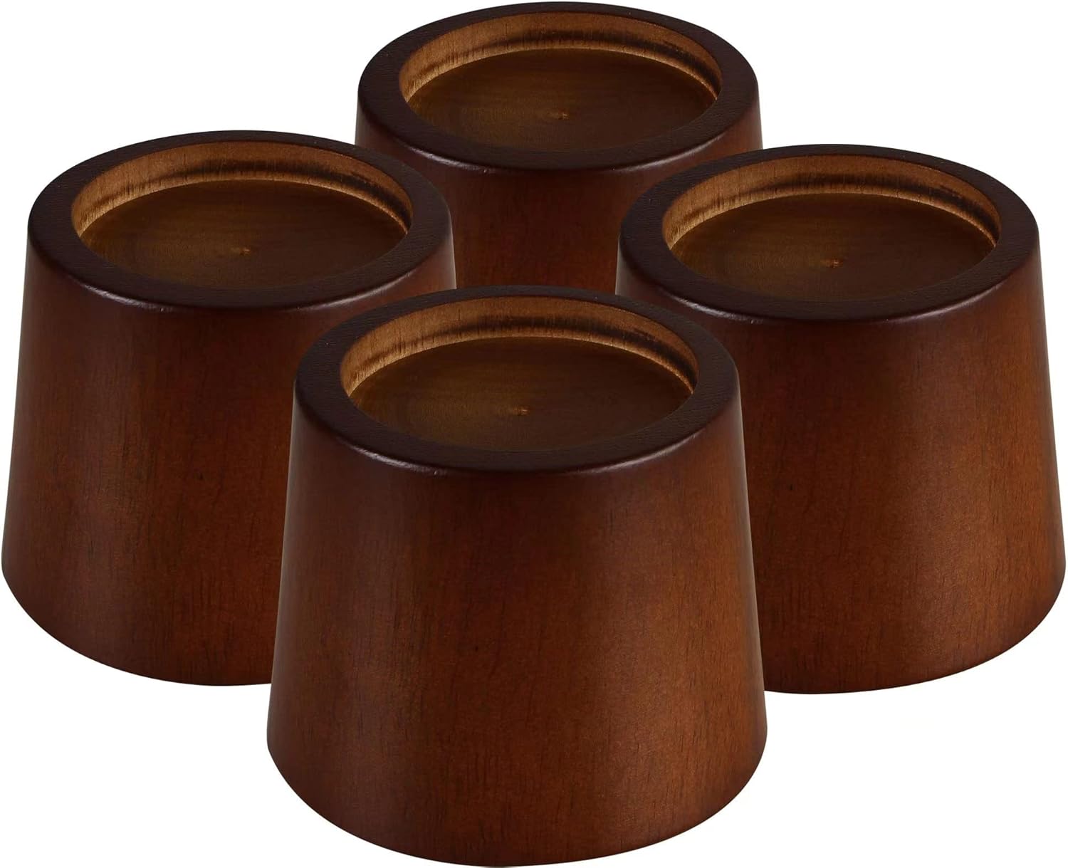 Bloques elevadores de madera para muebles de cama, juego de 4 elevadores de cama de 3 pulgadas, elevadores redondos de madera maciza resistentes que
