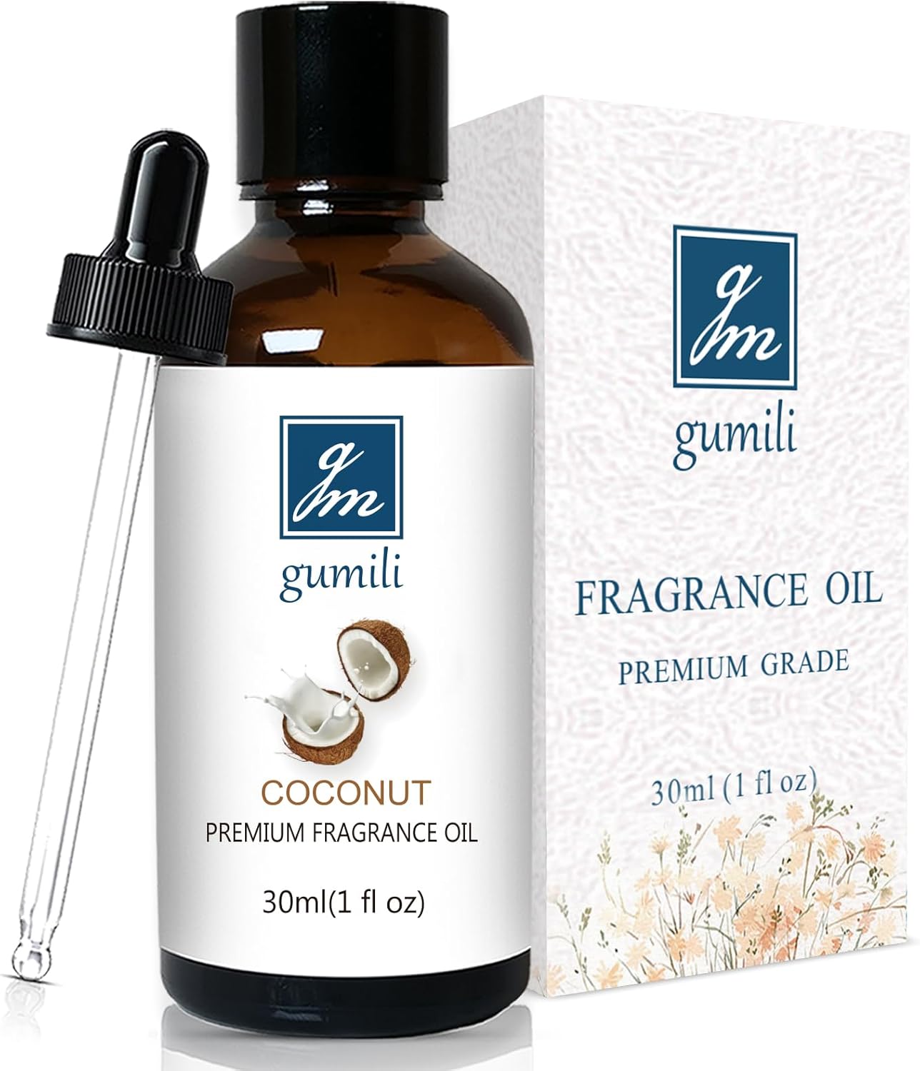 GM Gumili Aceite de coco, aceite de fragancia para el hogar, aceite aromático para hacer velas, jabón, bolas de secadora, difusores, lavandería,
