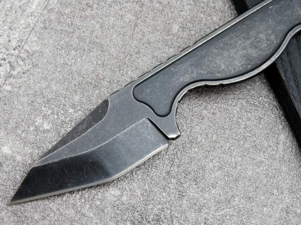 CCanku C1101 – Cuchillo de hoja fija D2, mango de acero inoxidable y funda Kydex para caza al aire libre, supervivencia y herramienta EDC (negro)