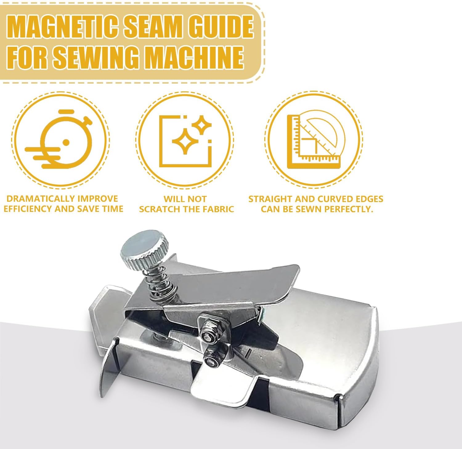 Guía de costura magnética para máquina de coser, tercera guía de costura magnética, guía de costura magnética con clip, guía de costura universal
