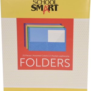 School Smart Carpetas de 2 bolsillos, colores surtidos, paquete de 25 – 084900 School Smart Carpetas de 2 bolsillos, colores surtidos, paquete de 25 – 084900