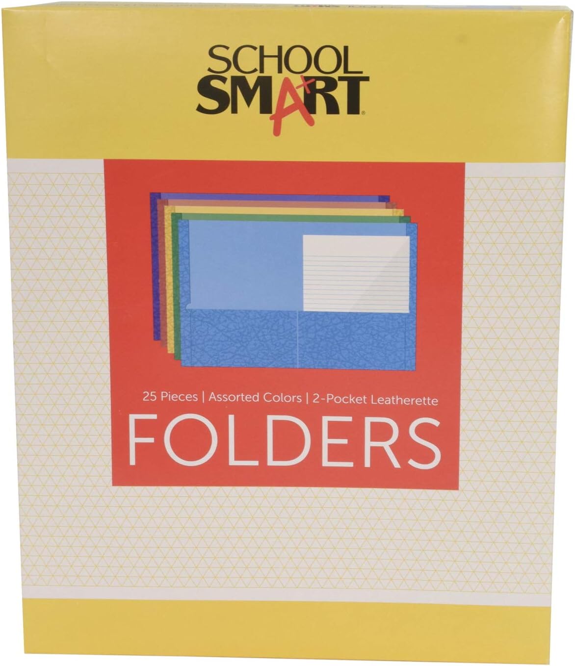 School Smart Carpetas de 2 bolsillos, colores surtidos, paquete de 25 – 084900