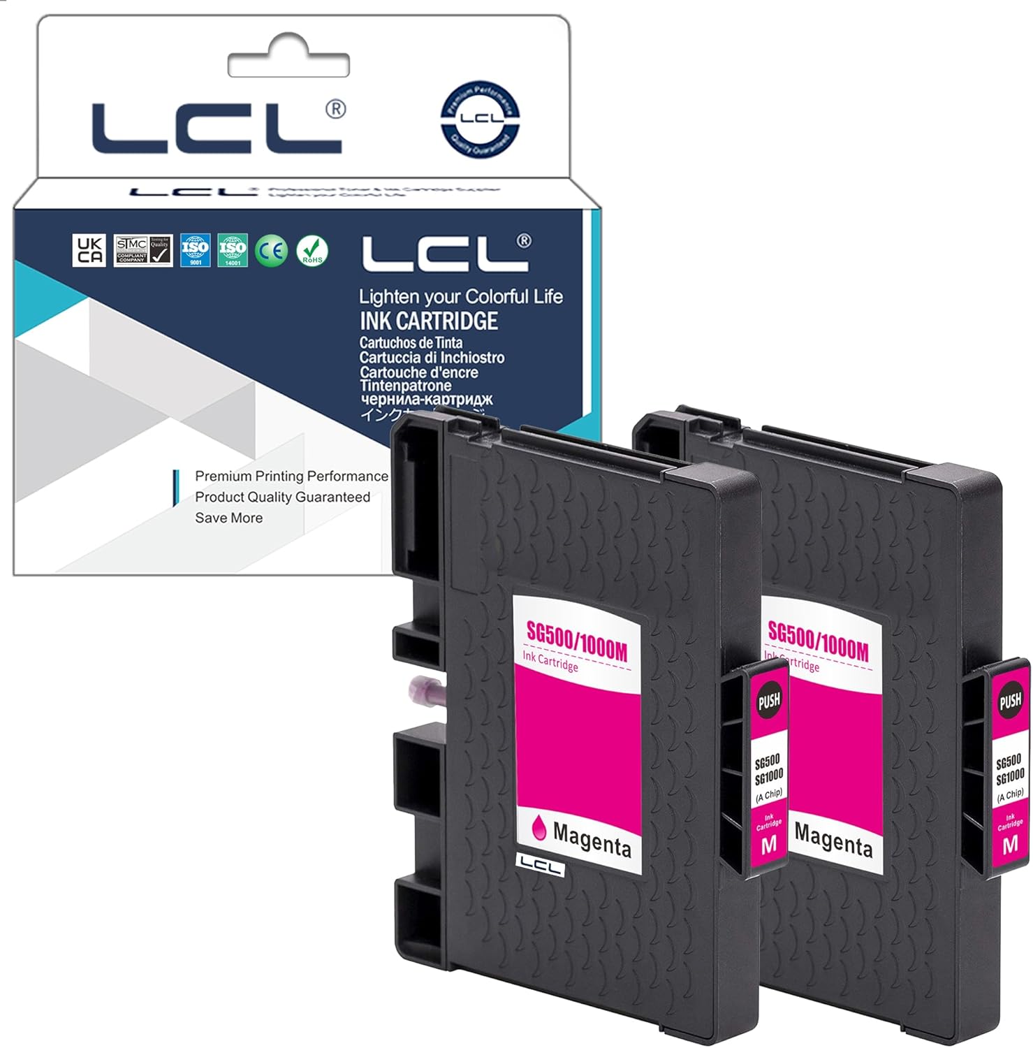 LCL Repuesto de tinta de sublimación compatible para Sawgrass Virtuoso SG500 SG1000 PRINTAN Dink de alto rendimiento (paquete de 2 unidades, magenta)