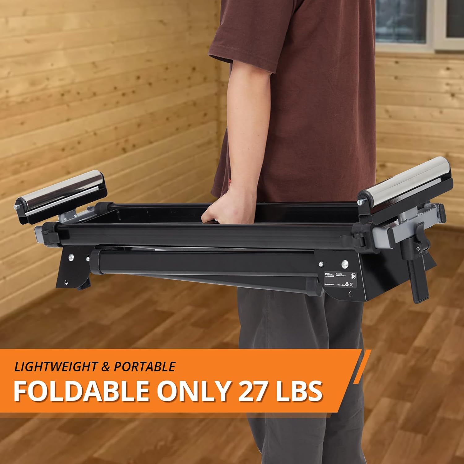 Towallmark Soporte universal para sierra ingletadora, capacidad de carga de 440 libras, soporte de sierra ligero de 27 libras, riel deslizante