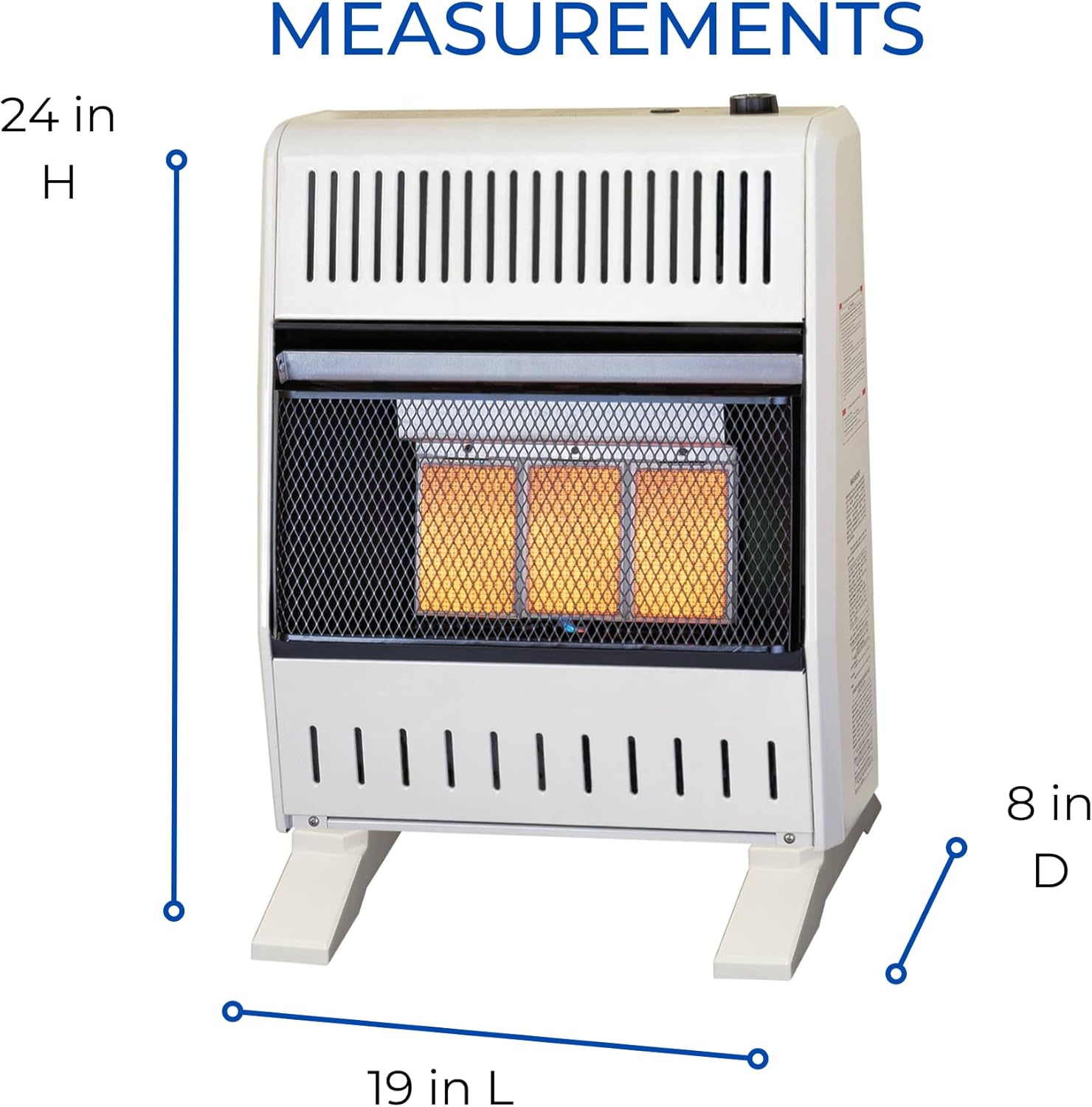 ProCom ML250TPA-B Calentador infrarrojo de gas propano sin ventilación con control de termostato para uso doméstico y oficina, 25000 BTU, calienta