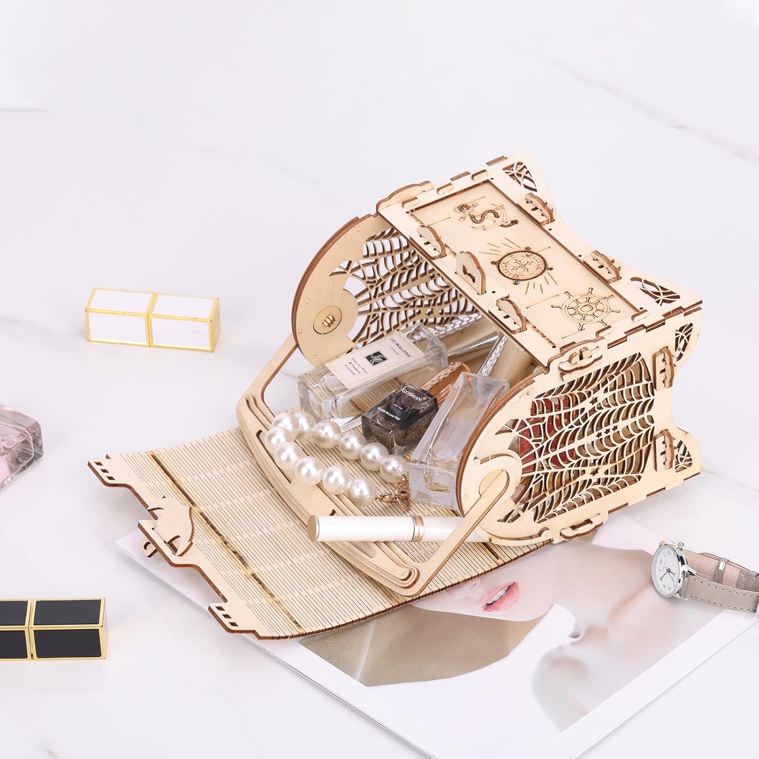 3D Wooden Puzzle for Adults, Educational Toys Jigsaw Puzzle DIY Model Kit with Rubber Motor Laser Cut Wooden Puzzle, Multi-Style, Self-Assembling