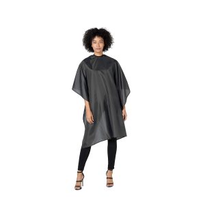 Betty Dain Whisper Styling Cape, tela ligera, nailon resistente al agua, cierre a presión, fácil cuidado, sin arrugas, negro, 45 pulgadas de ancho x Betty Dain Whisper Styling Cape, tela ligera, nailon resistente al agua, cierre a presión, fácil cuidado, sin arrugas, negro, 45 pulgadas de ancho x