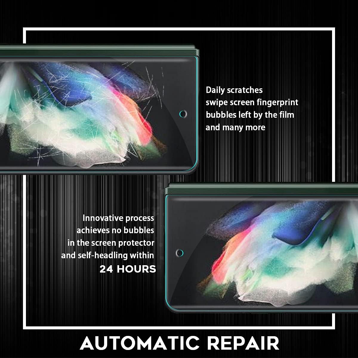 Orzero – Protector de pantalla compatible con Samsung Galaxy Fo3 (calidad premium) de borde a borde (cobertura completa), alta definición,