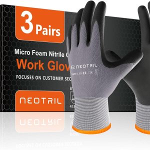 Guantes de trabajo de seguridad con revestimiento de nitrilo de microespuma, 361236 pares, guantes de trabajo de nailon transpirable para hombres y Guantes de trabajo de seguridad con revestimiento de nitrilo de microespuma, 361236 pares, guantes de trabajo de nailon transpirable para hombres y
