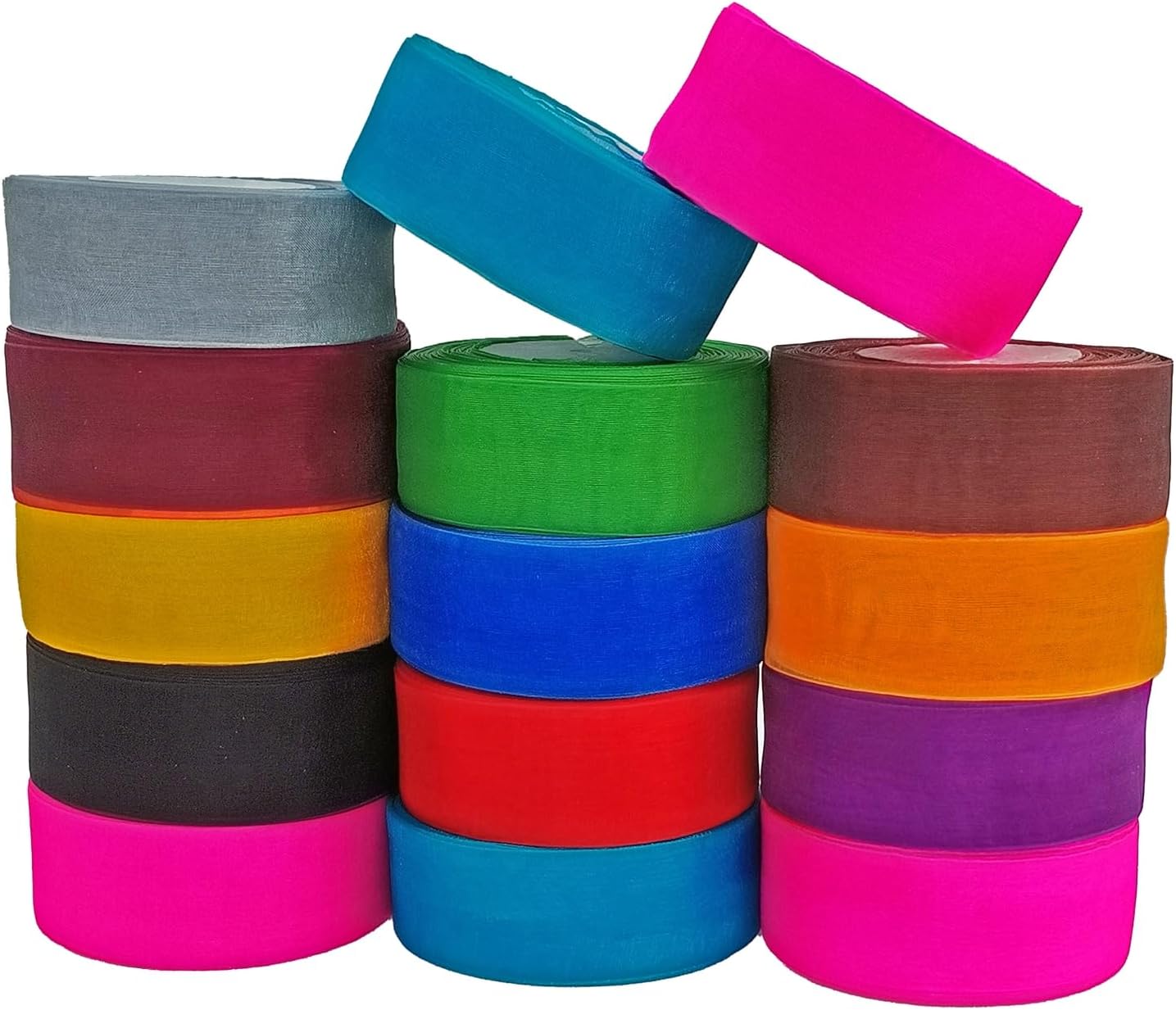 Cinta de organza púrpura para envolver regalos de 1.5 pulgadas x 50 yardas, cinta de gasa transparente para manualidades, lazos para el cabello,